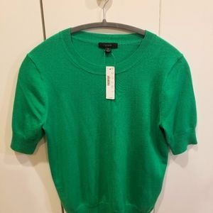 NWT JCREW green shortsleeve sweater -small
